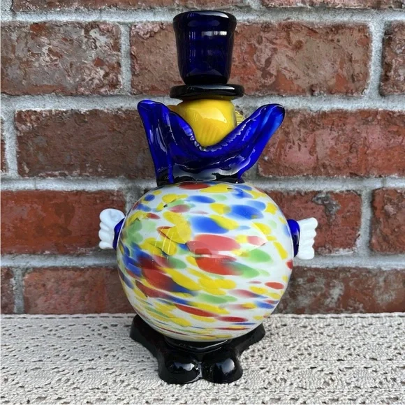 Vintage Art Glass Clown Figurine Taper Candle Holder - Picture 5 of 15